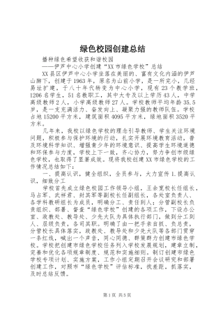 2024年绿色校园创建总结