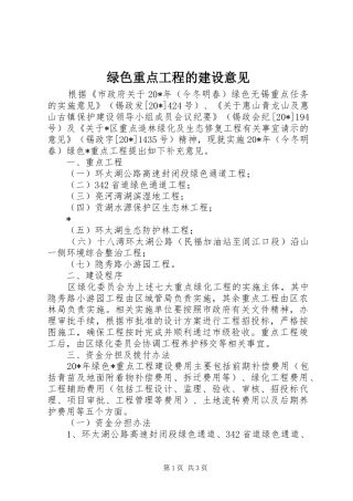 2024年绿色重点工程的建设意见