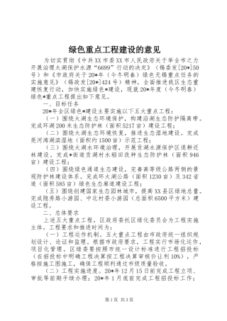 2024年绿色重点工程建设的意见