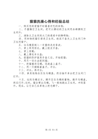 2024年猫猫洗澡心得和经验总结
