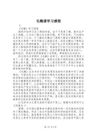 2024年毛概课学习感想