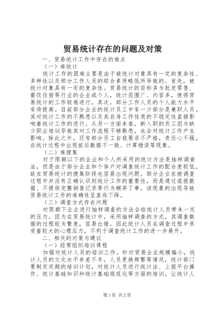 2024年贸易统计存在的问题及对策