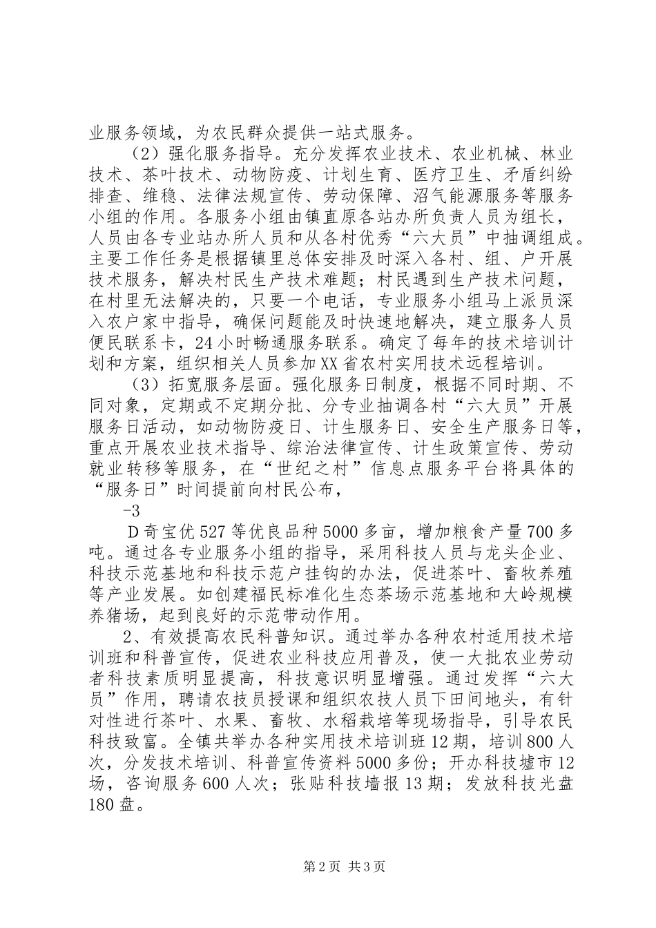 2024年梅山镇三农服务中心总结_第2页