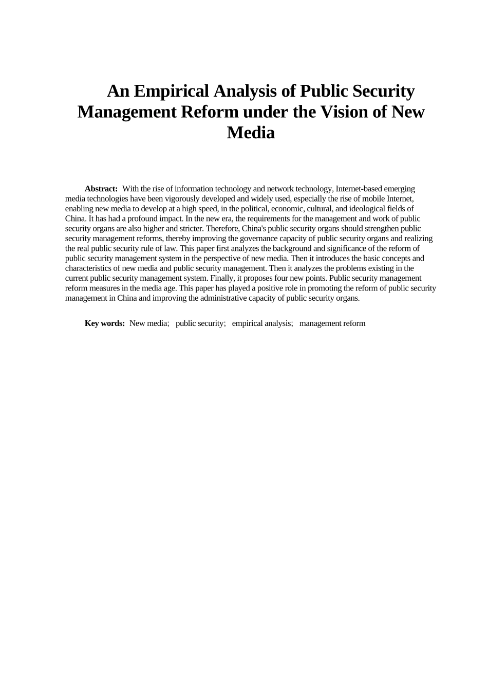 新媒体视域下的公安管理改革实证分析研究  行政管理专业_第2页