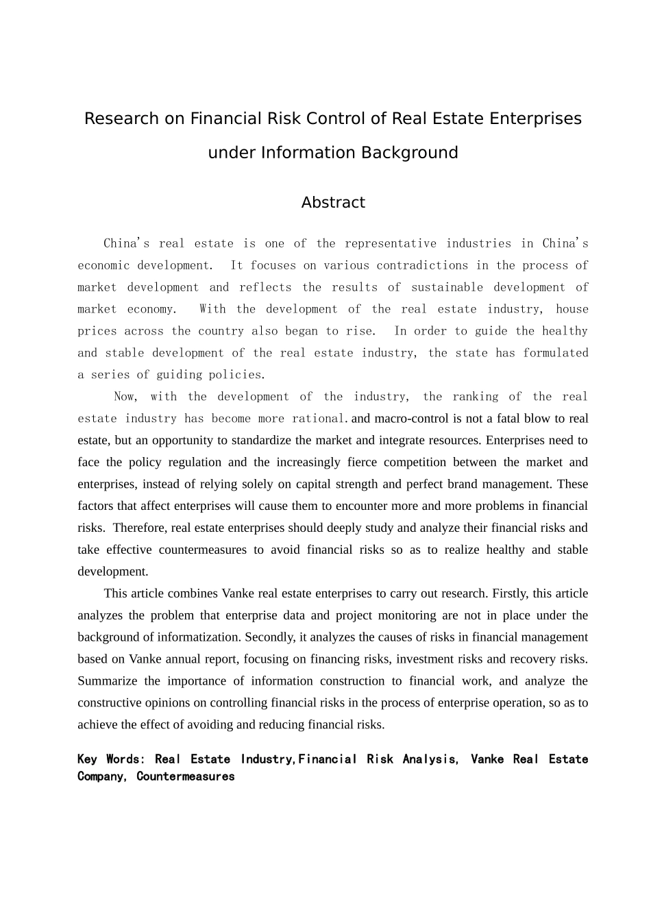 信息化背景下房地产企业财务风险控制研究 万科公司为例  会计学专业_第2页