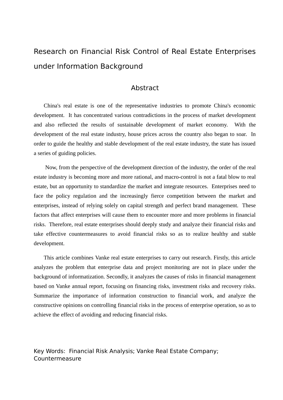 信息化背景下房地产企业财务风险控制研究分析  会计学专业_第2页