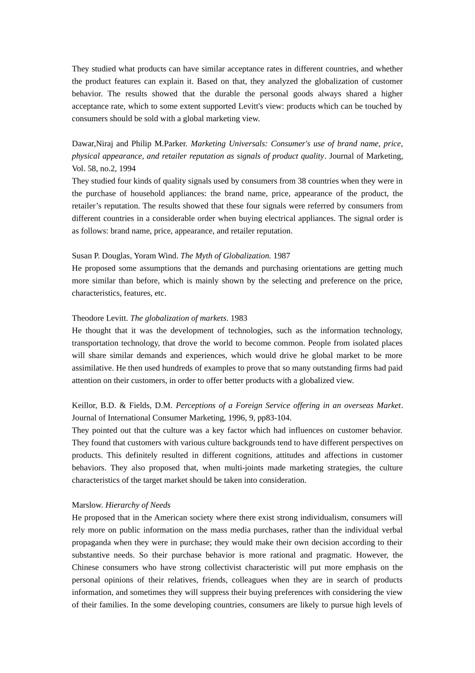 消费者行为的全球趋同研究分析 工商管理专业_第2页