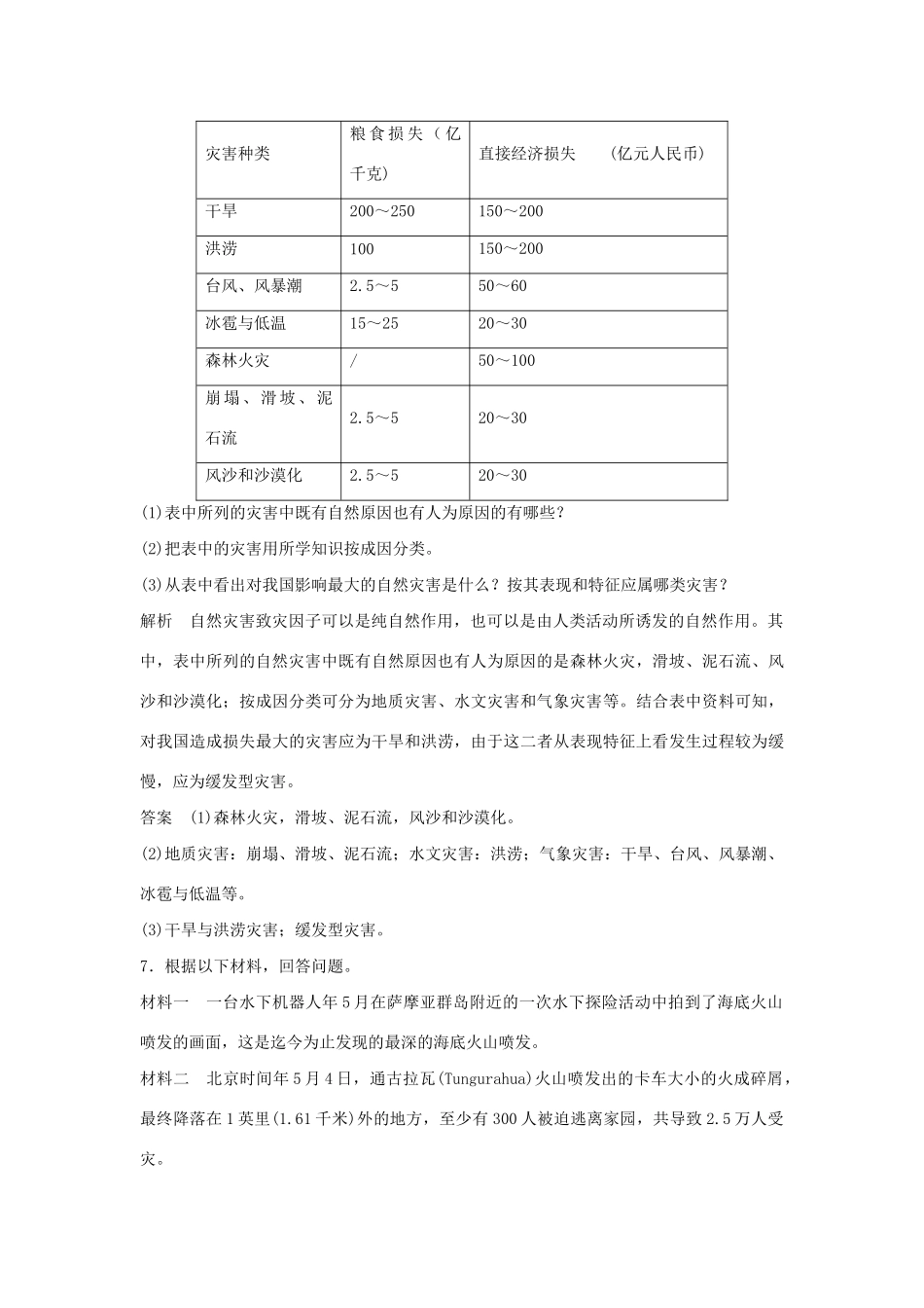 高中地理 1.1 初识自然灾害每课一练 鲁教版选修5_第3页