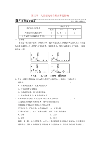 高中地理 1.3 人类活动对自然灾害的影响规范训练 新人教版选修5