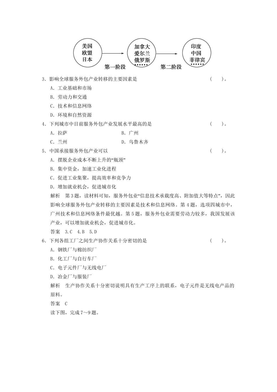 高中地理 3.2 工业生产与地理环境规范训练 鲁教版必修2_第2页