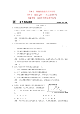 高中生物 第5章 第4节第2课时光合作用的原理和应用 新人教版必修1 