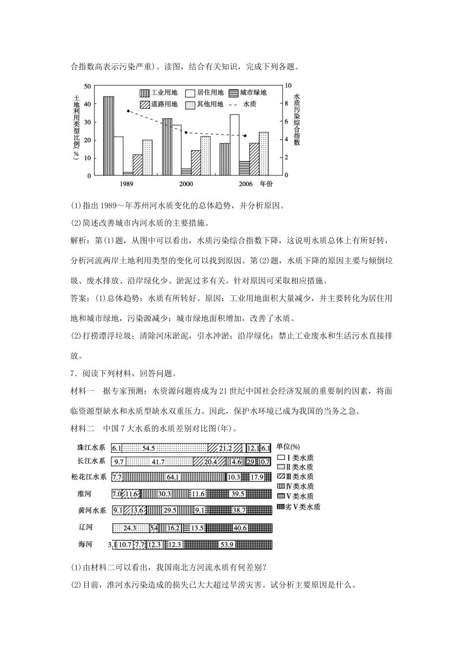 高中地理 4.1 水污染及其防治规范训练 湘教版选修6_第3页