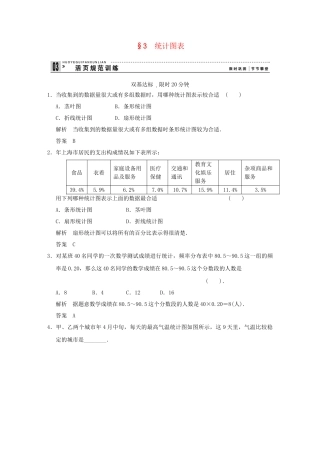 高中数 1-3统计图表同步检测 北师大版必修3