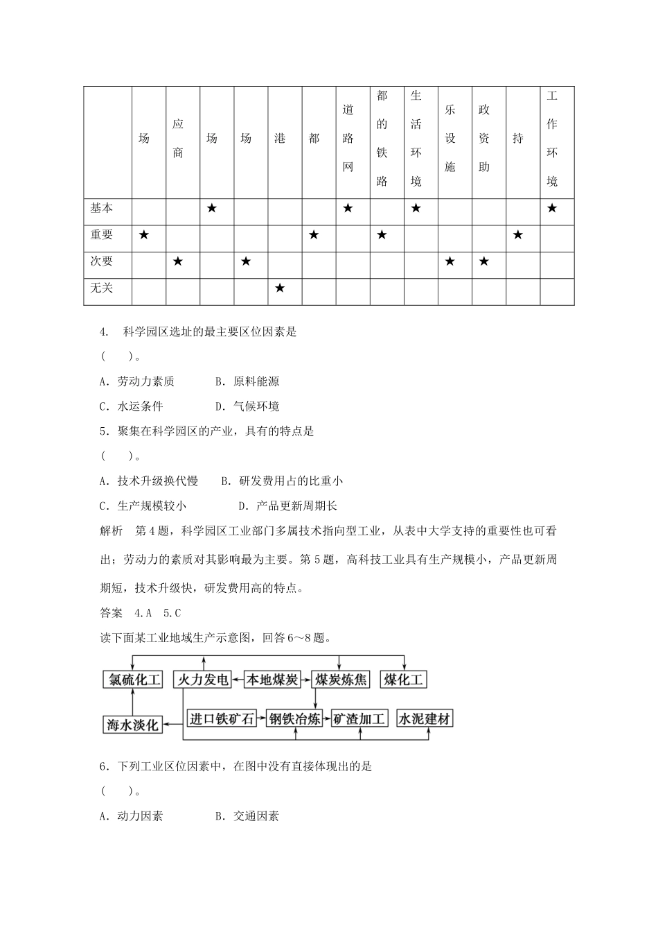 高中地理 第三章 生产活动与地域联系章末检测一 中图版必修2_第2页