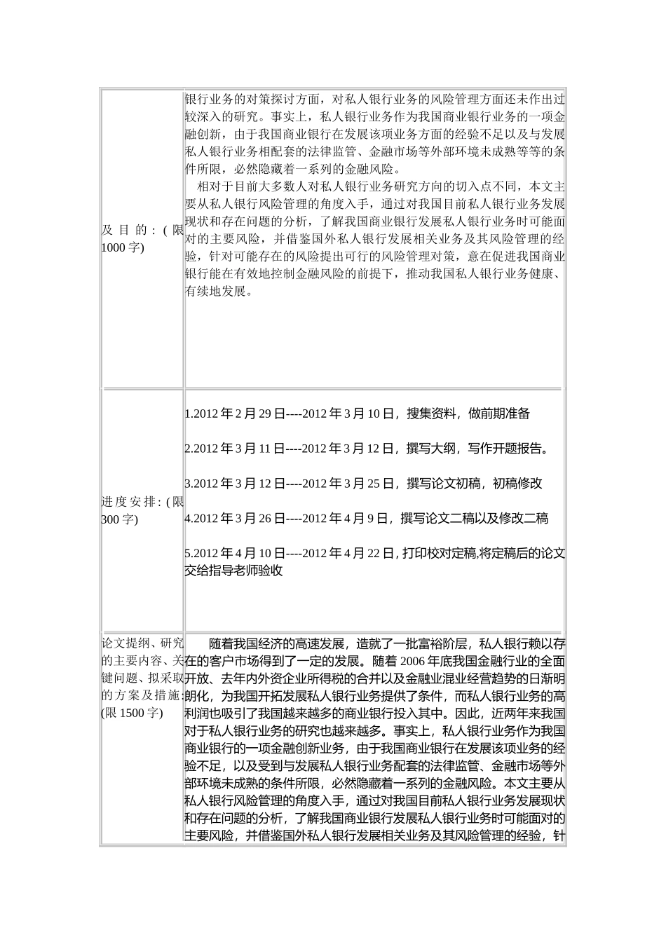 我国私人银行业务风险管理研究 开题报告_第2页