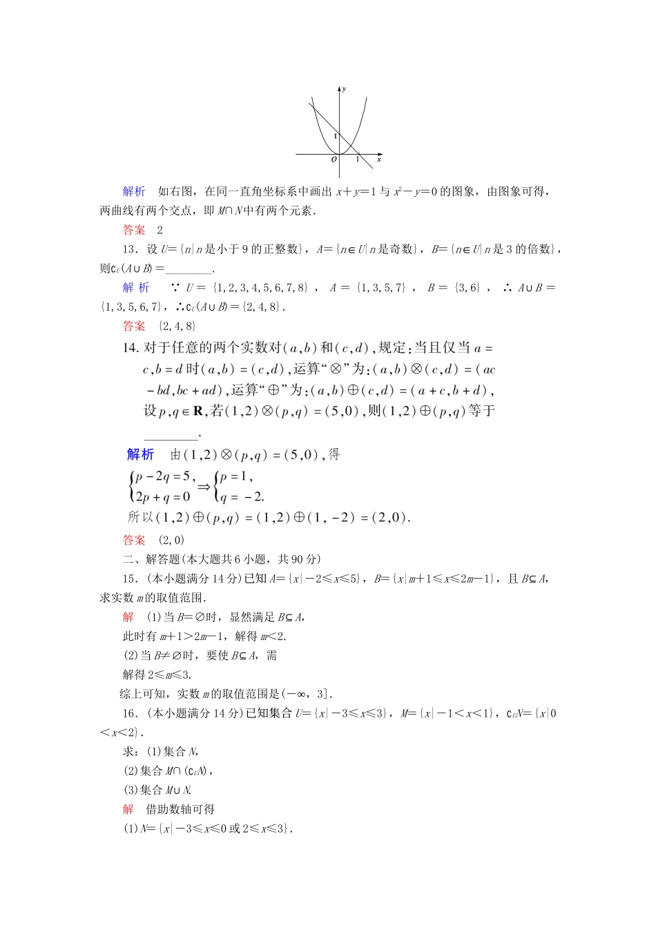 高中数 章末质量评估1 苏教版必修1_第3页