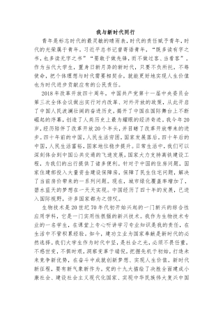 我与新时代同行 演讲稿