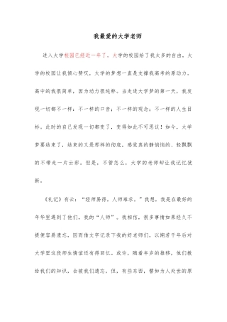 我最爱的大学老师  感悟