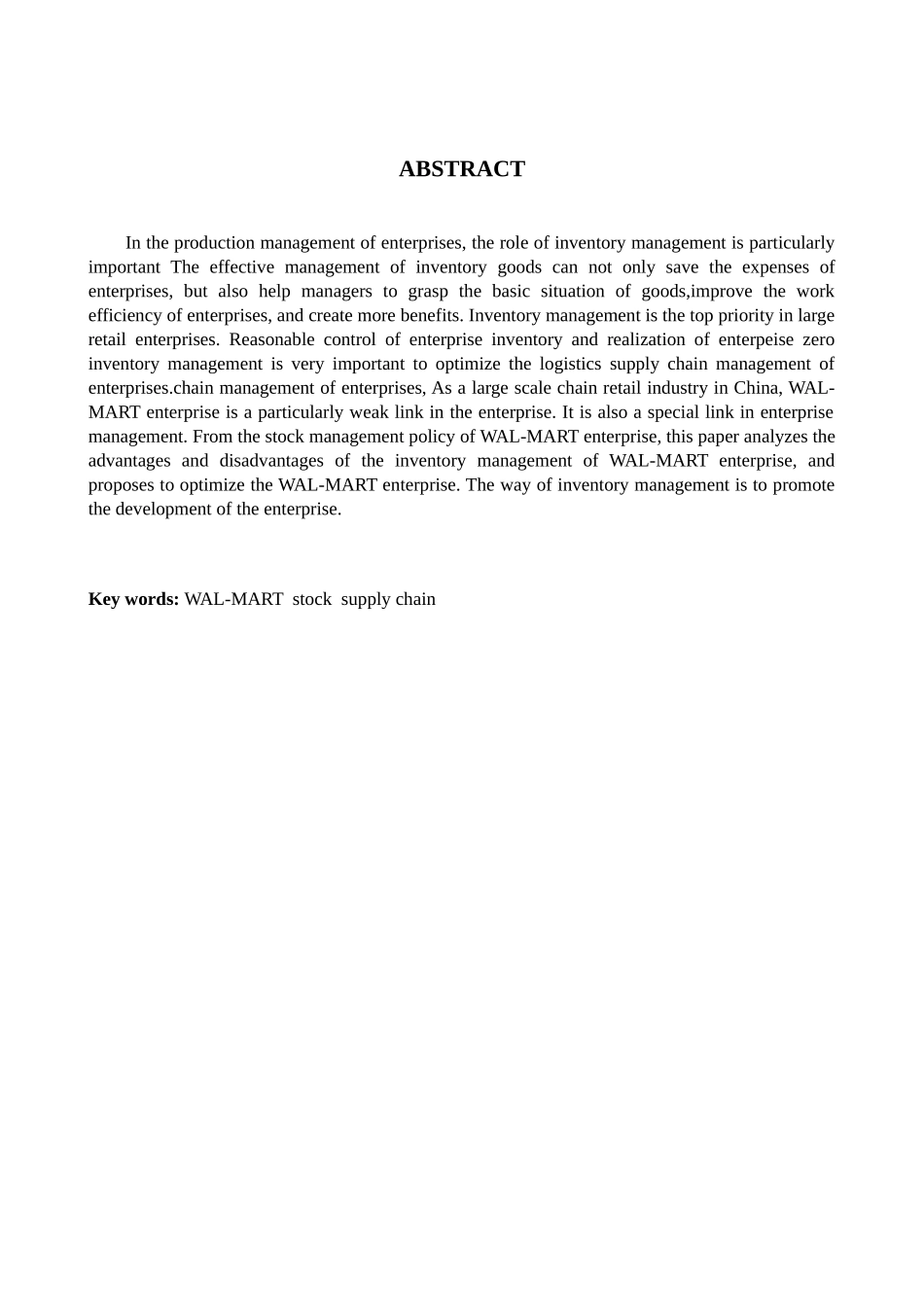 沃尔玛存货管理存在的问题分析研究  工商管理专业_第2页