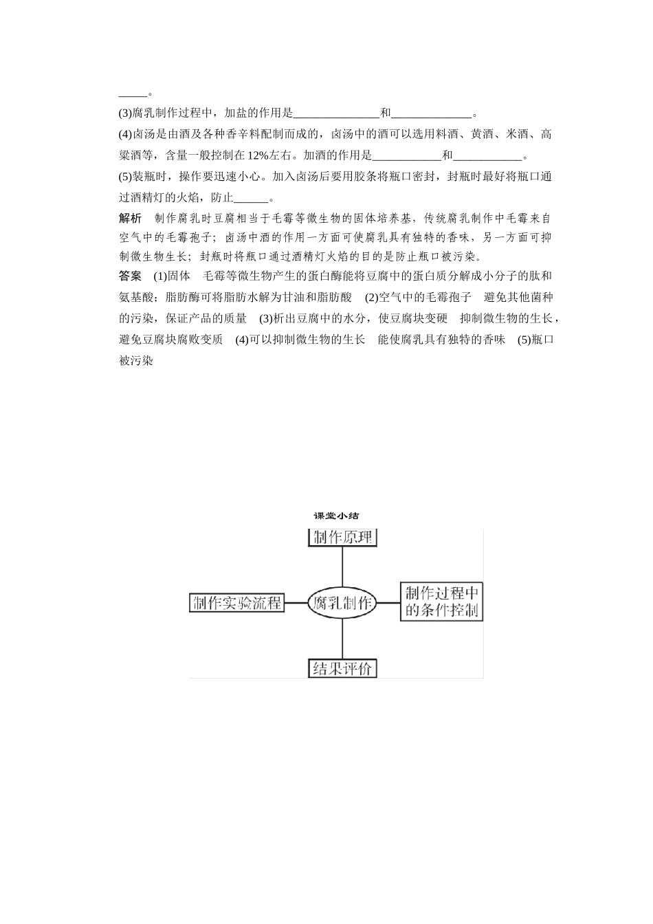 高中生物 1.2 腐乳的制作随堂达标检测 新人教版选修1_第2页