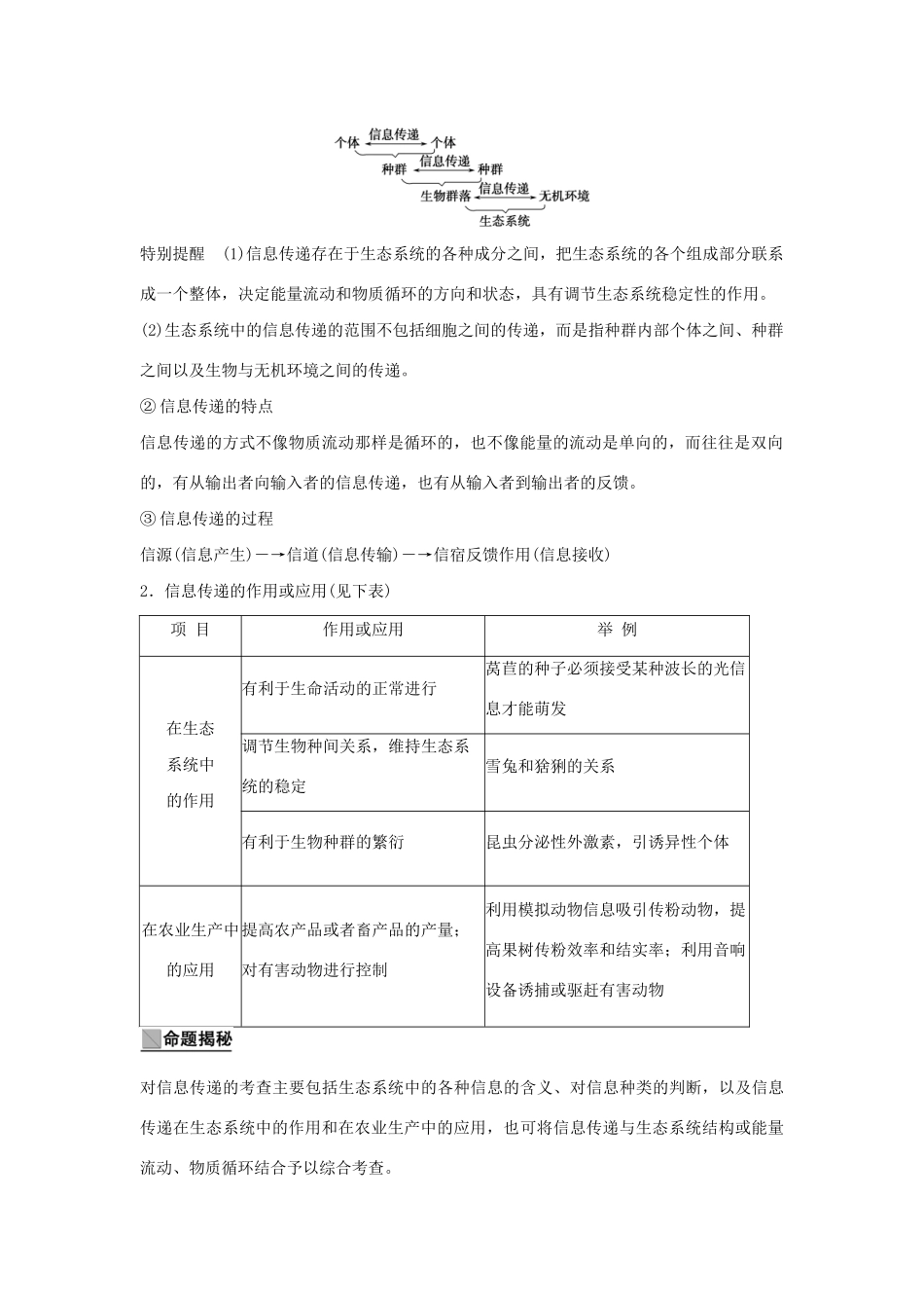 高考生物一轮复习 用书 第二单元 第5讲生态系统的信息传递和稳定性 新人教版必修3_第3页