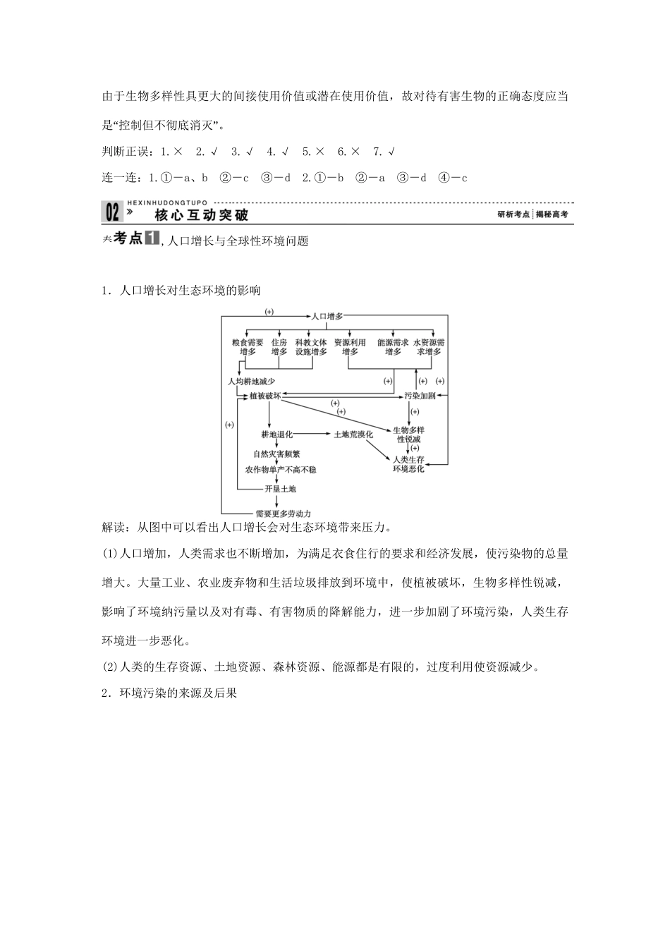 高考生物一轮复习 用书 第二单元 第6讲生态环境的保护 新人教版必修3_第3页