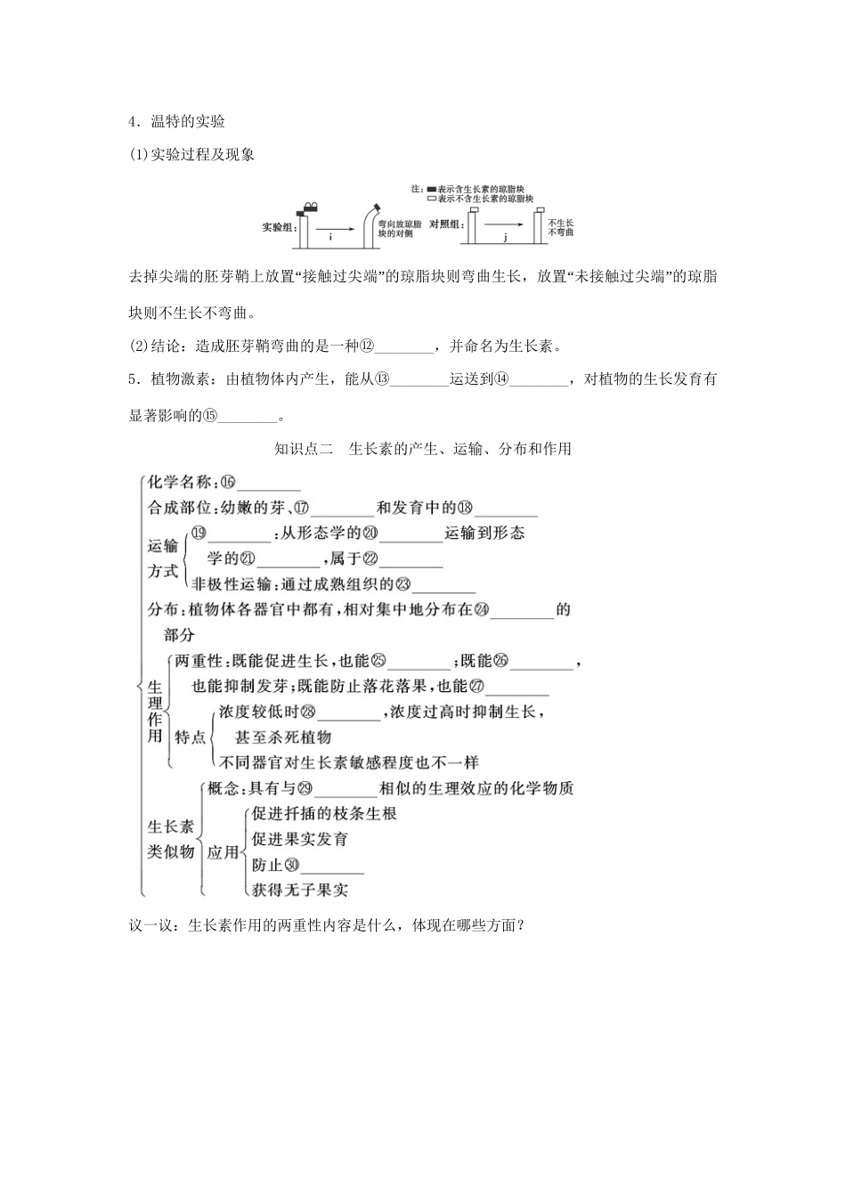 高考生物一轮复习 用书 第一单元 第5讲植物的激素调节 新人教版必修3_第2页