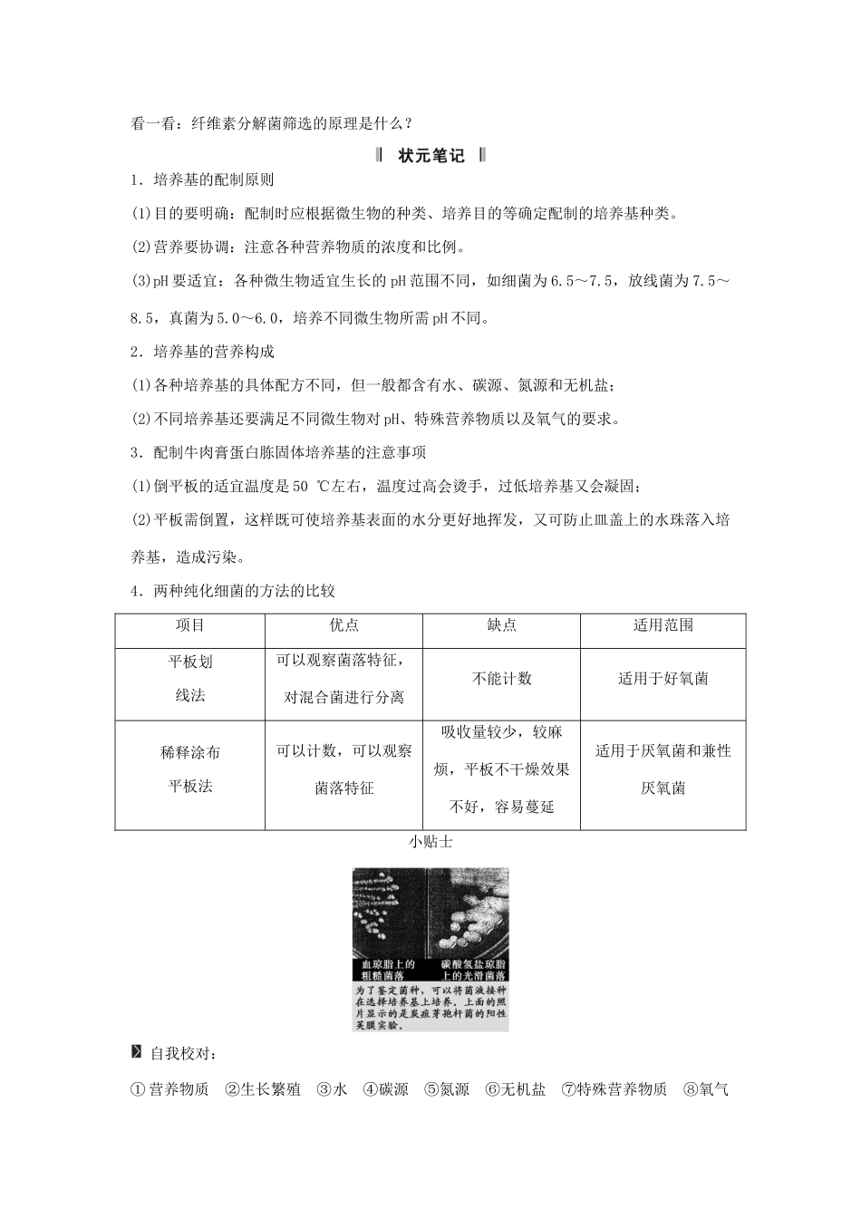高考生物一轮复习 用书 专题一微生物的利用 新人教版选修1_第2页