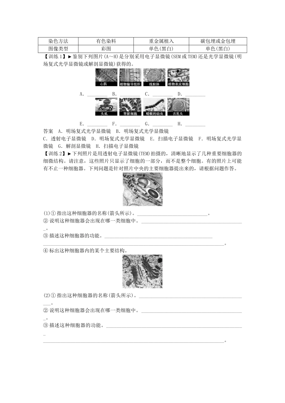 高考生物一轮复习 用书 专项升格集训1 新人教版必修1_第2页