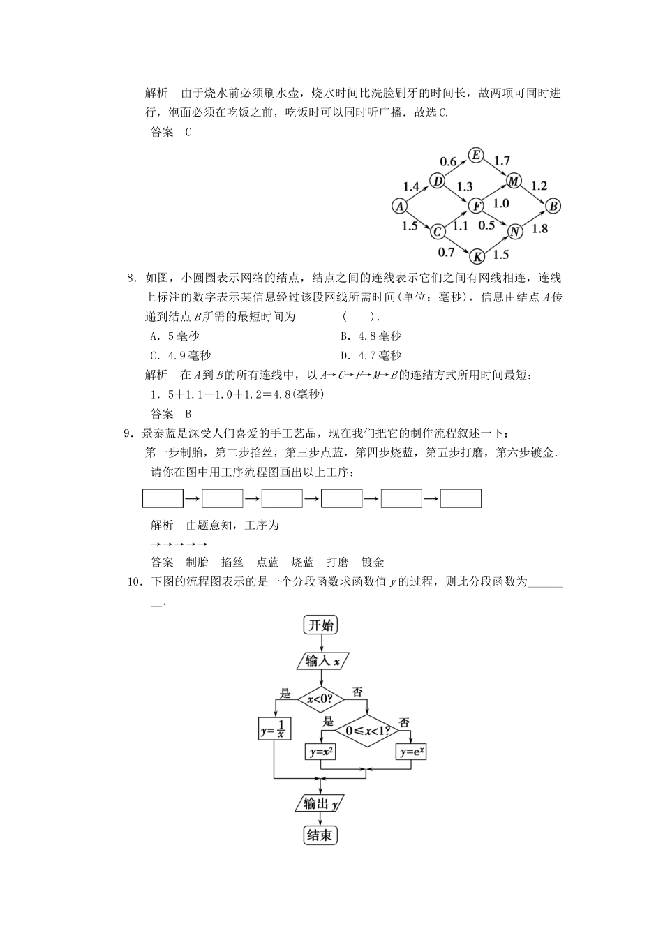 高中数学 2.1 流程图同步练习 北师大版选修1-2_第3页