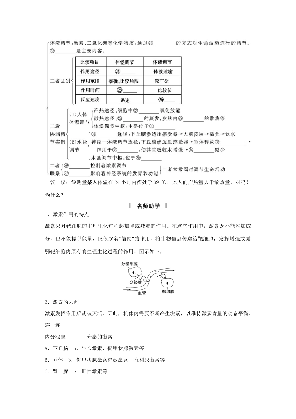 高考生物一轮复习资料 第一单元 第3讲通过激素的调节神经调节与体液调节的关系 新人教版必修3_第2页