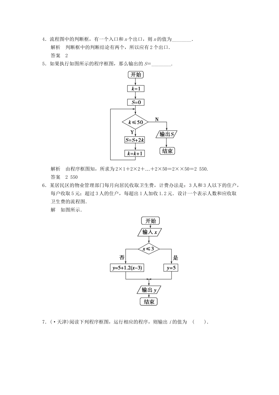 高中数学 6.3 程序框图规范训练 湘教版选修1-2_第2页