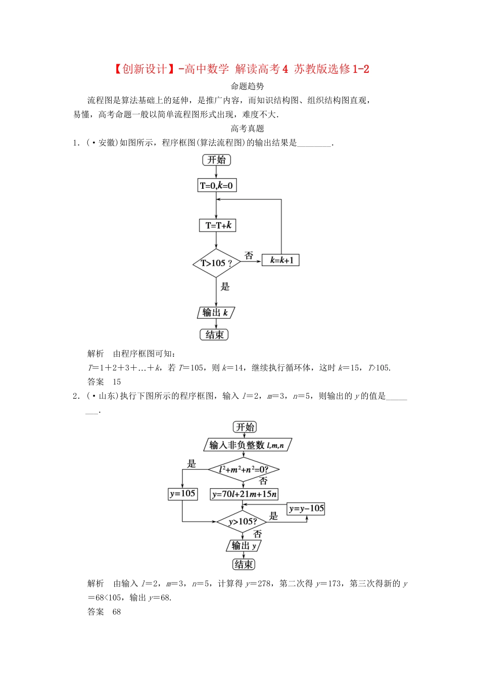 高中数学 解读高考4 苏教版选修1-2_第1页