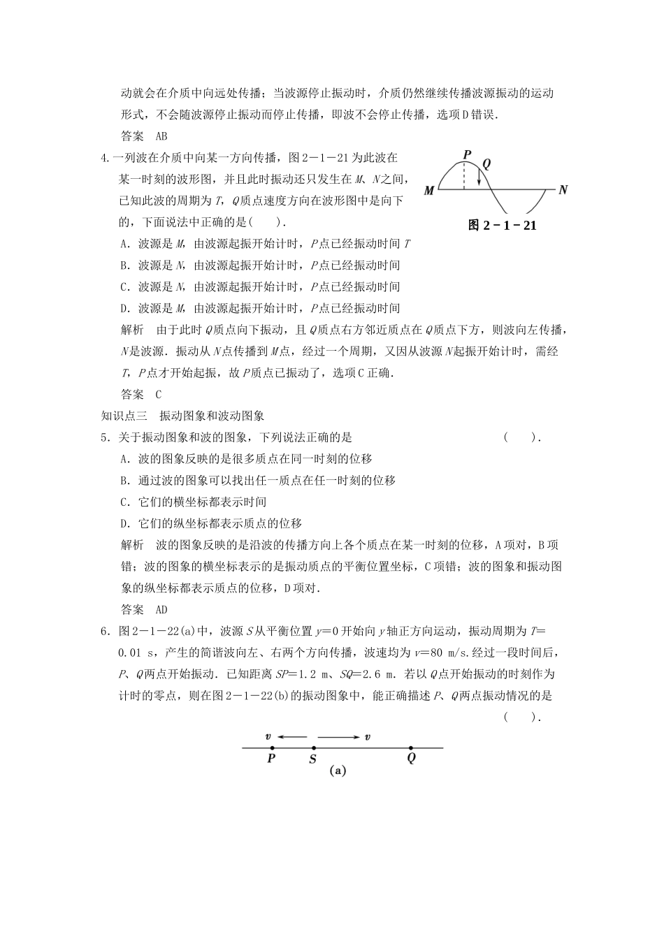 高中物理 2.1 波的形成和描述同步训练 鲁科版选修3-4_第2页