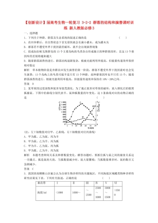 高考生物一轮复习 3-2-2 群落的结构和演替课时训练 新人教版必修3