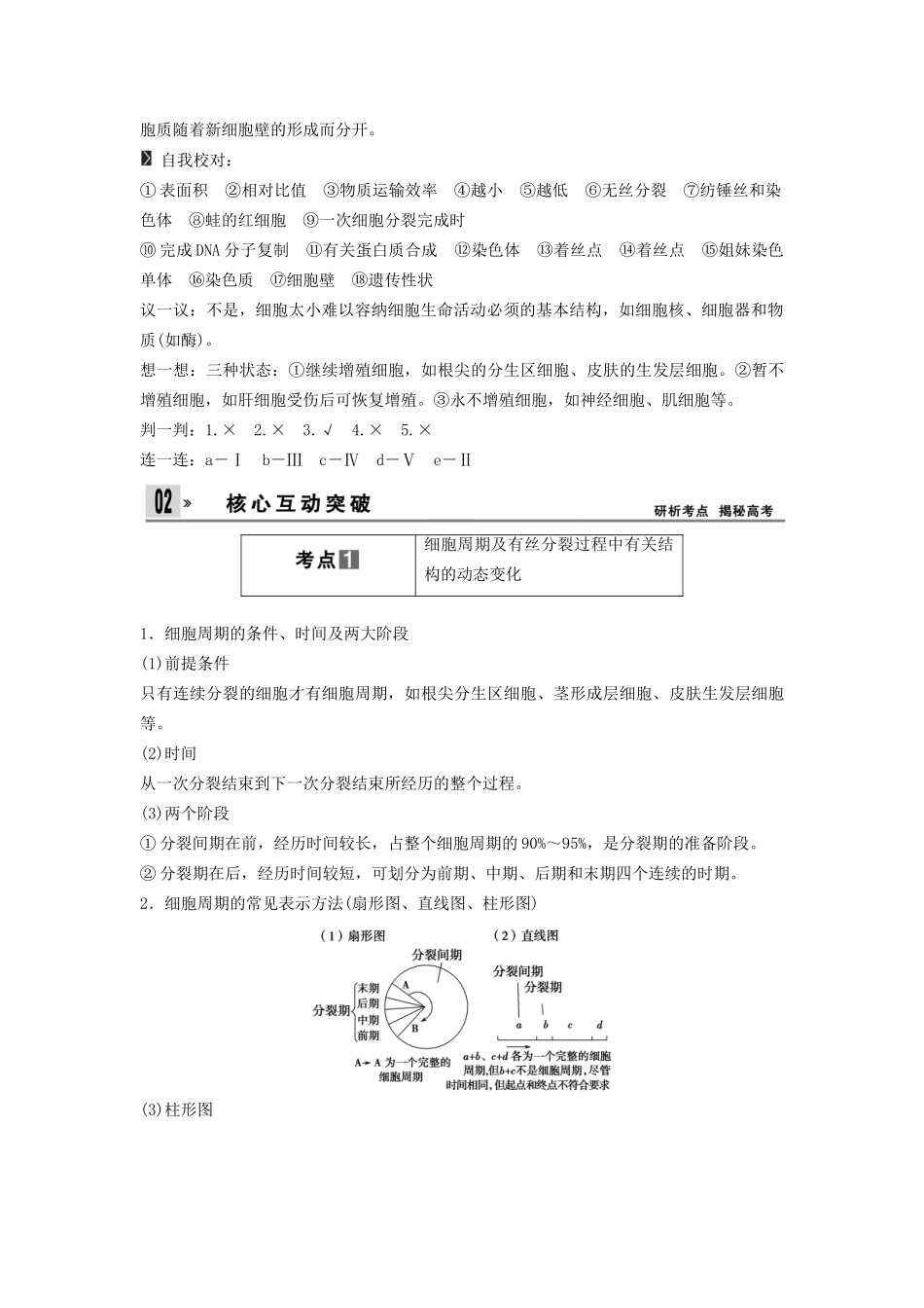 高考生物一轮复习 4-1 细胞的增殖课时训练 新人教版必修1_第3页