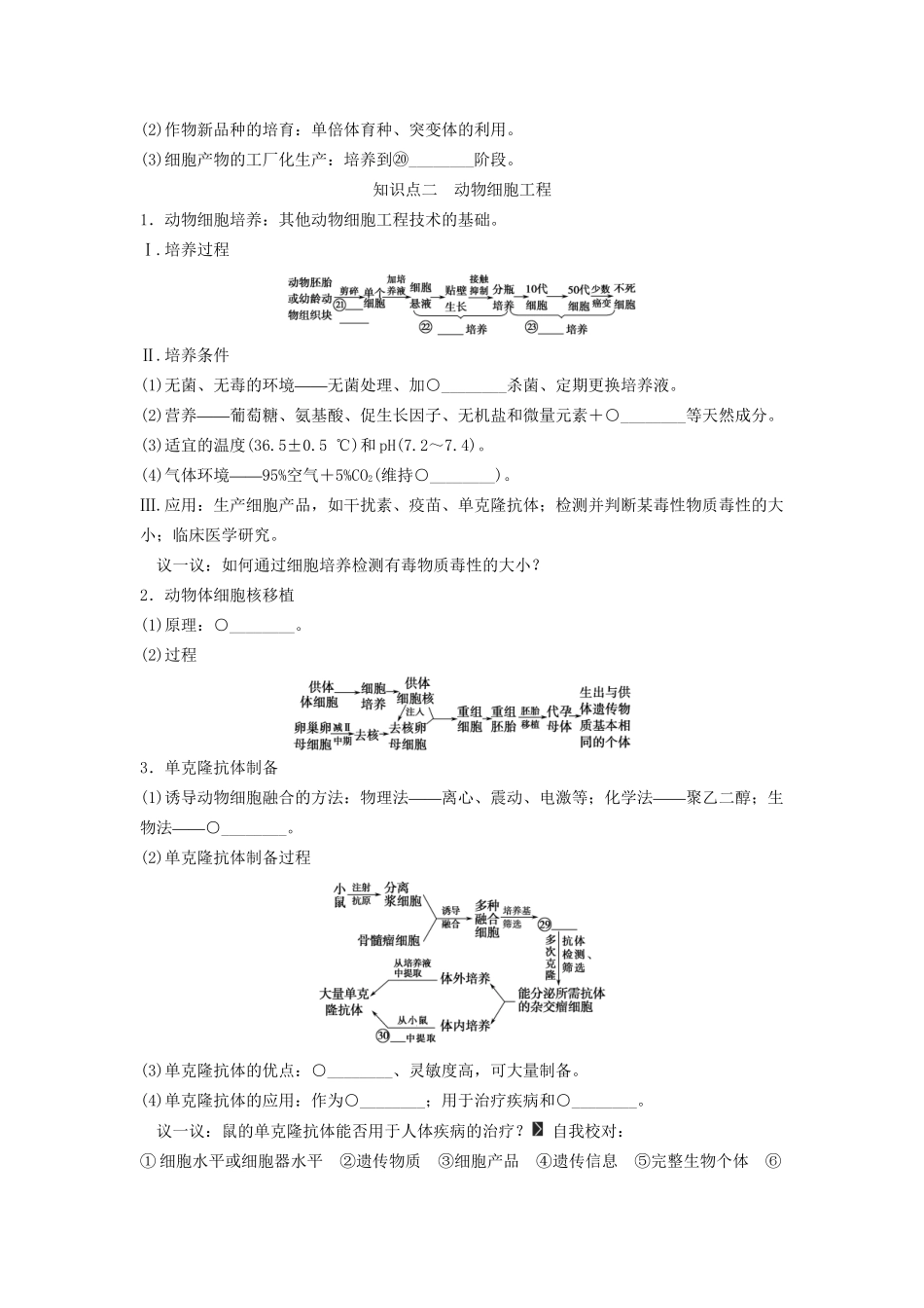 高考生物一轮复习方案 1-2 克隆技术及生物技术的伦理问题 新人教版选修3_第2页