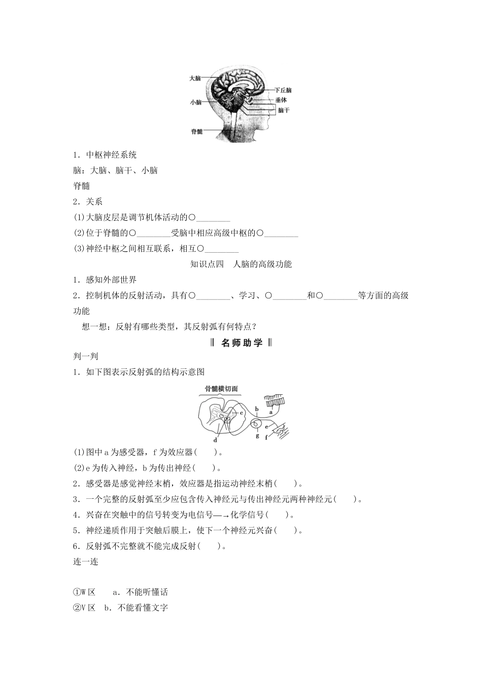 高考生物一轮复习方案 1-2 通过神经系统的调节 新人教版必修3_第2页