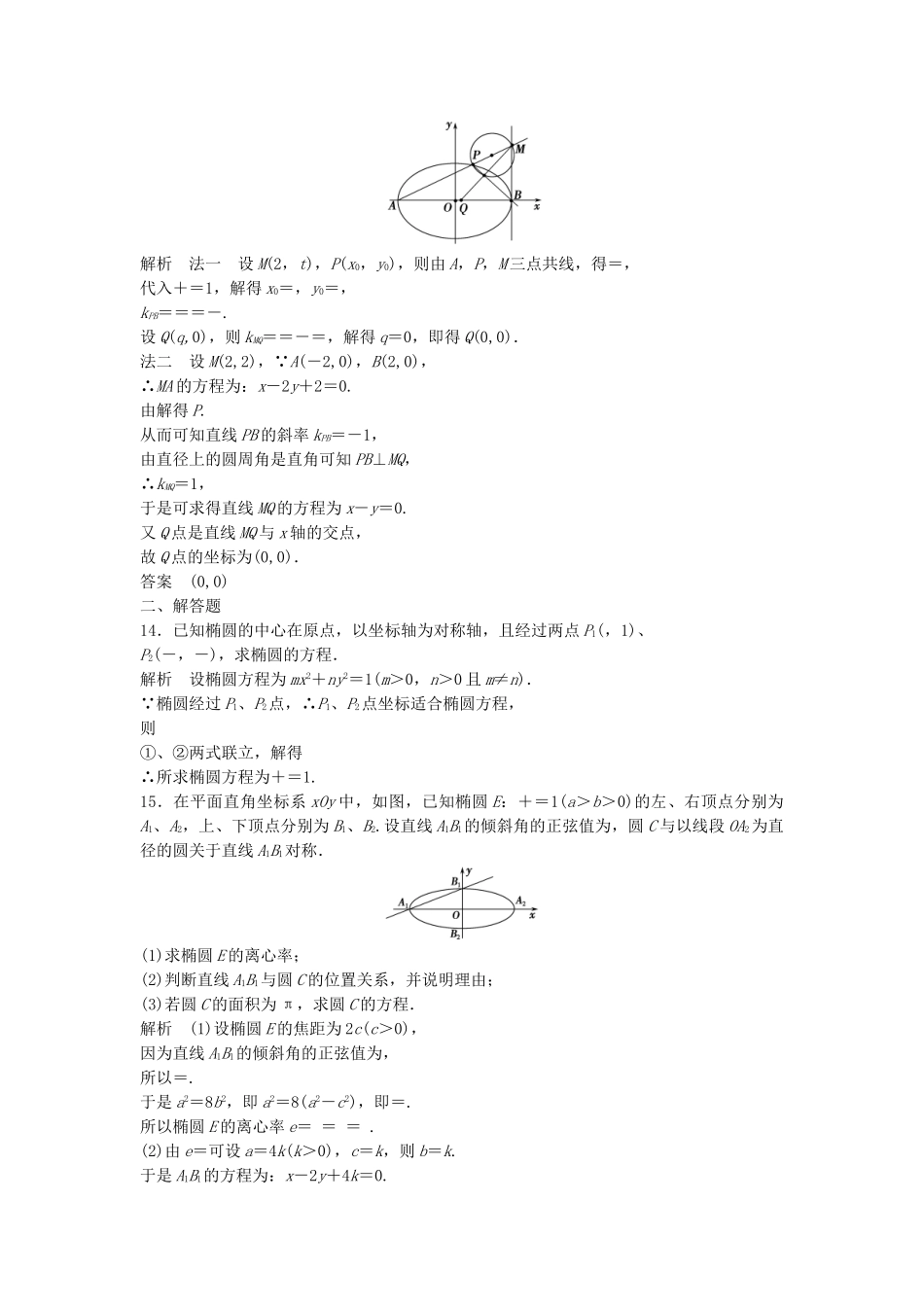 高考数学一轮复习 9.6 椭圆 理 苏教版_第3页