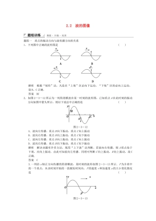 学高中物理 2.2 波的图像题组训练 教科版选修3-4