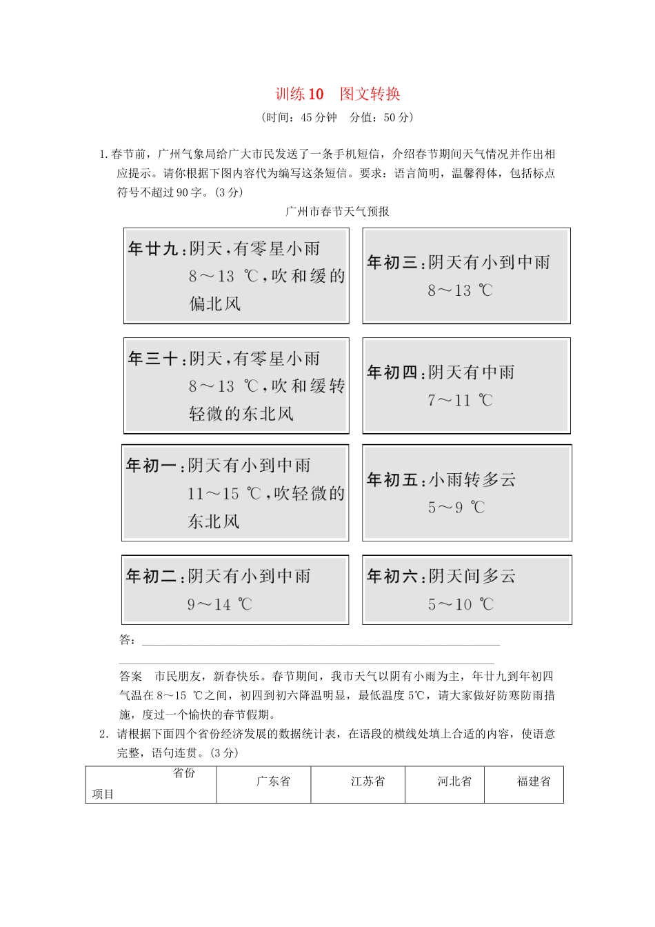 高考语文第一轮复习 图文转换配套限时训练 新人教版_第1页