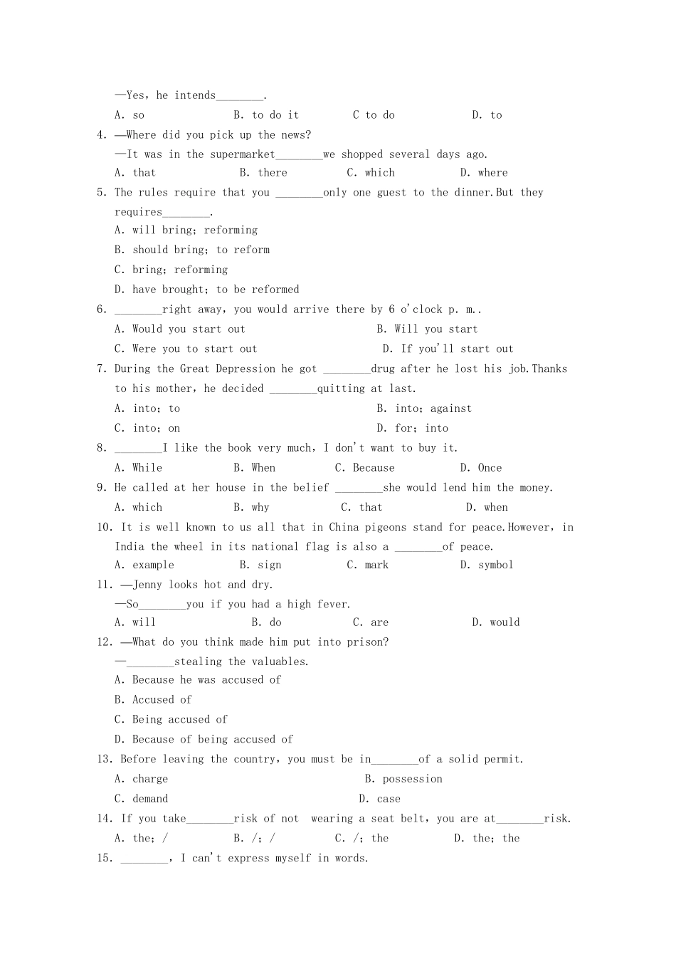 学高中英语 Unit 3 Protecting ourselves Period Three Word power，Grammar and usage同步精练 牛津译林版选修10_第2页
