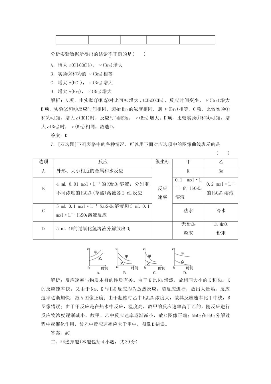 高中化学 2.1.2 影响化学反应速率的因素每课一练 苏教版选修4_第3页