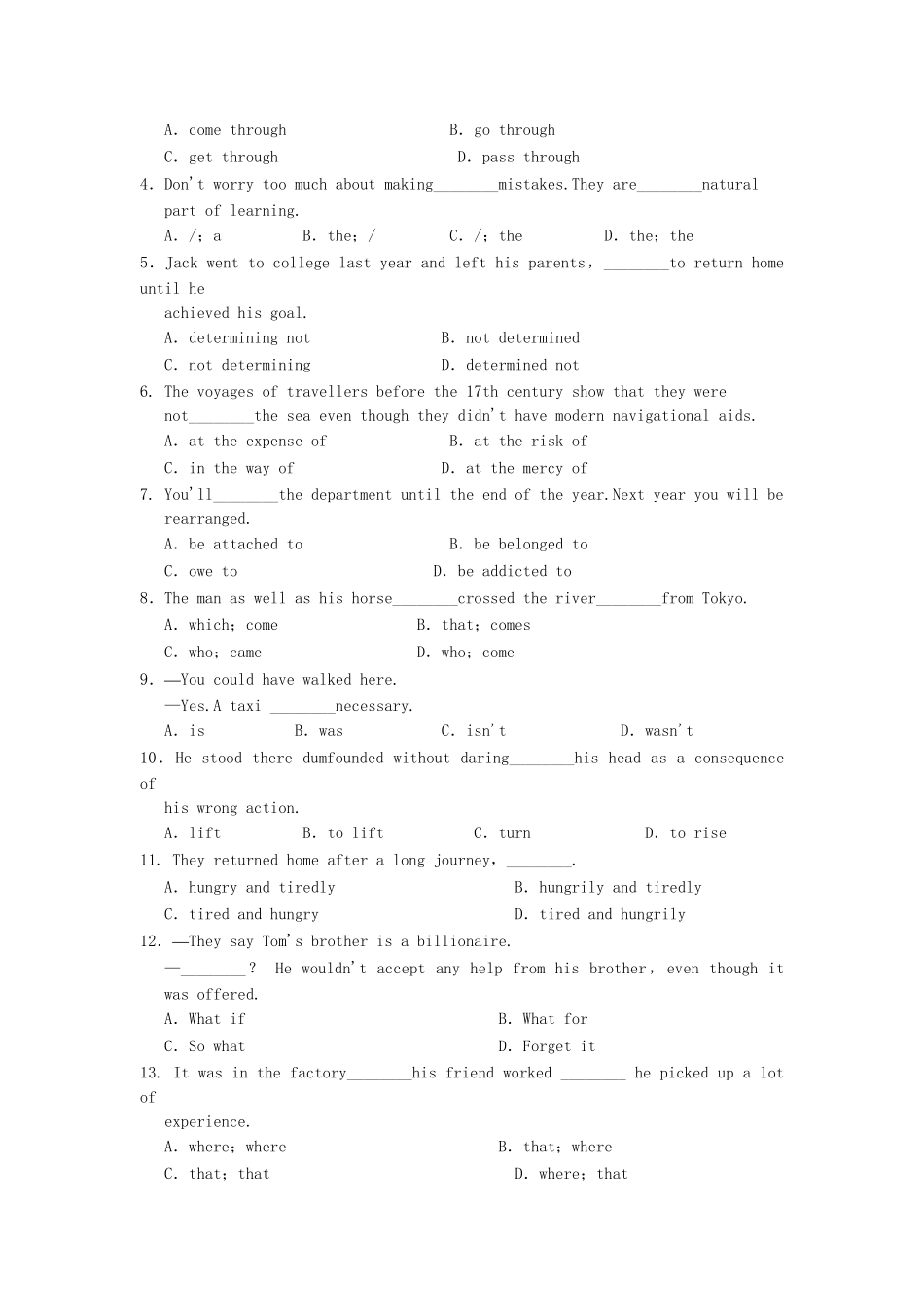高中英语 Unit 4 Law and order Period One Welcome to the unit，Reading同步精练 牛津译林版选修10_第3页