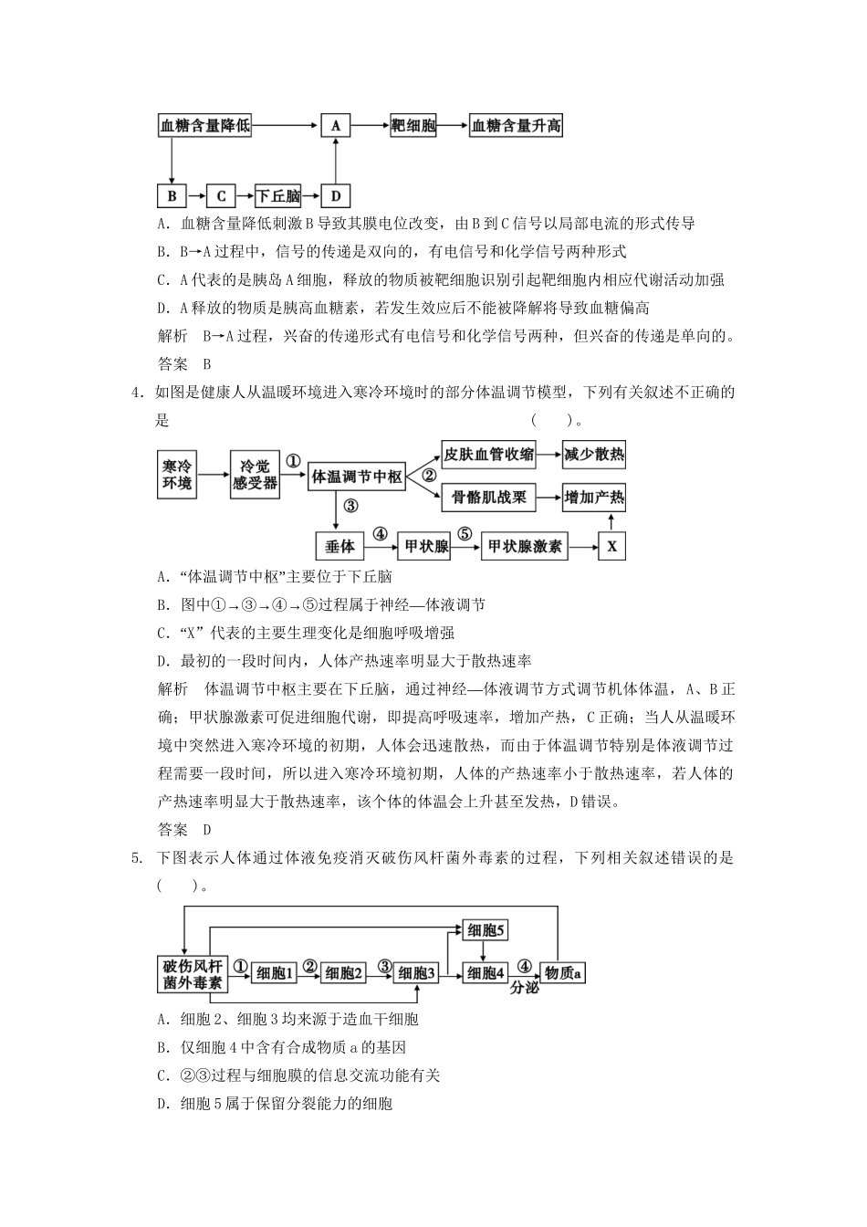 高考生物二轮专题复习 助圆高考梦 临场施三招 第1招 考点10 人体的内环境与稳态　_第2页