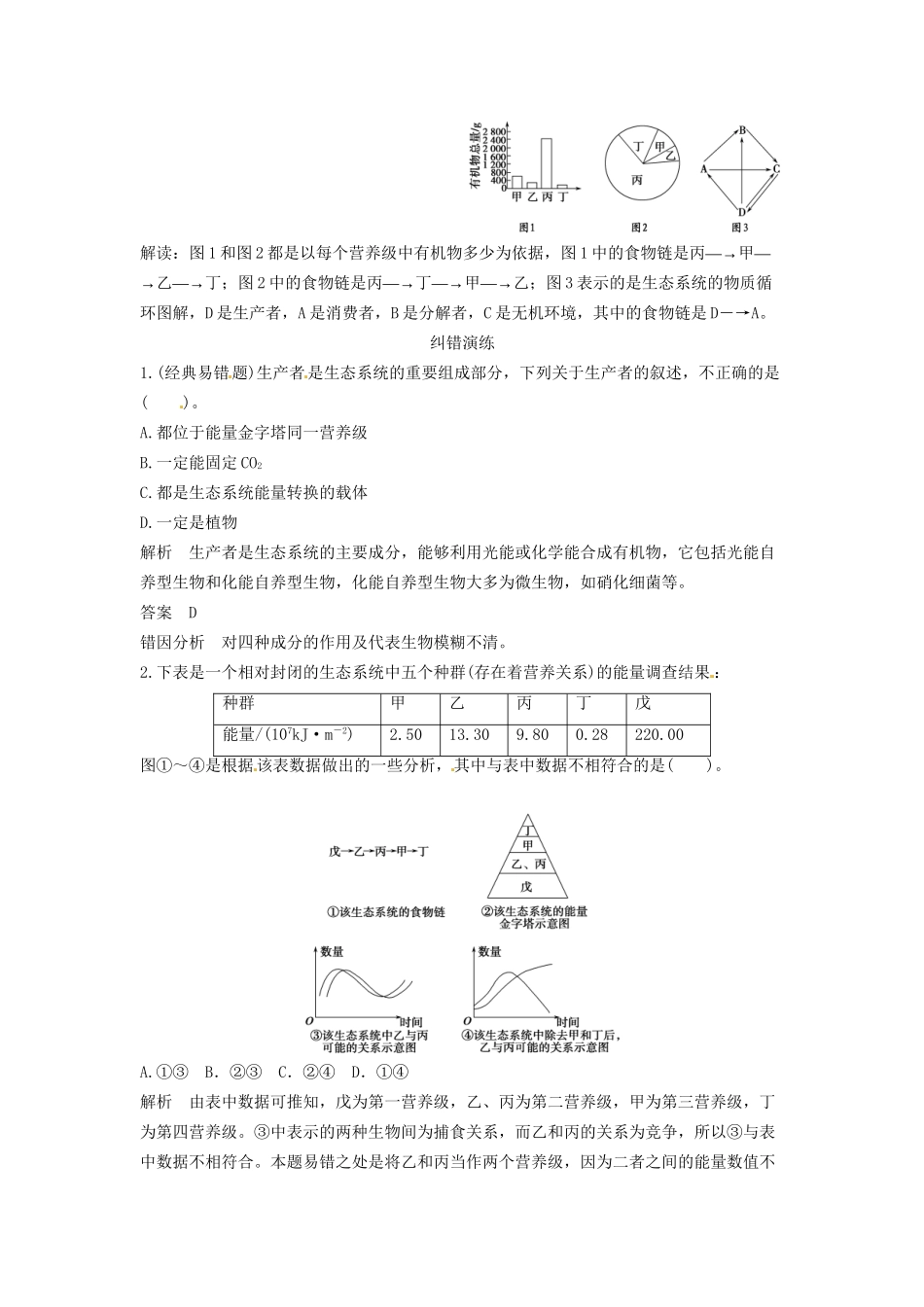 高考生物总复习 3-2-3 生态系统的结构定时演练 易混易错 防范清零 新人教版必修3_第2页