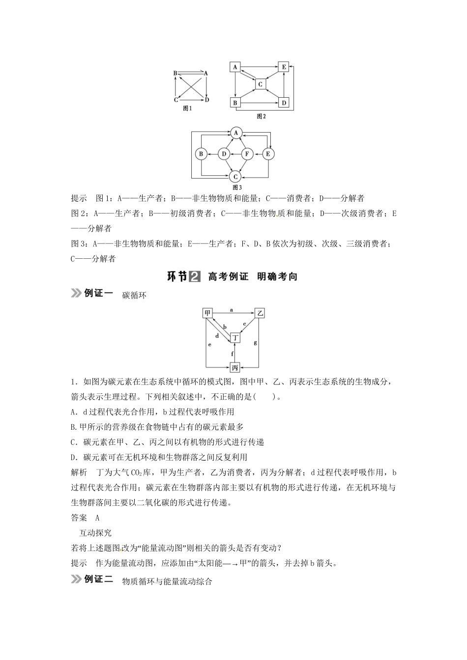 高考生物总复习 3-2-4 生态系统的功能 能量流动和物质循环 考点2 生态系统的物质循环（59考）新人教版必修3_第2页