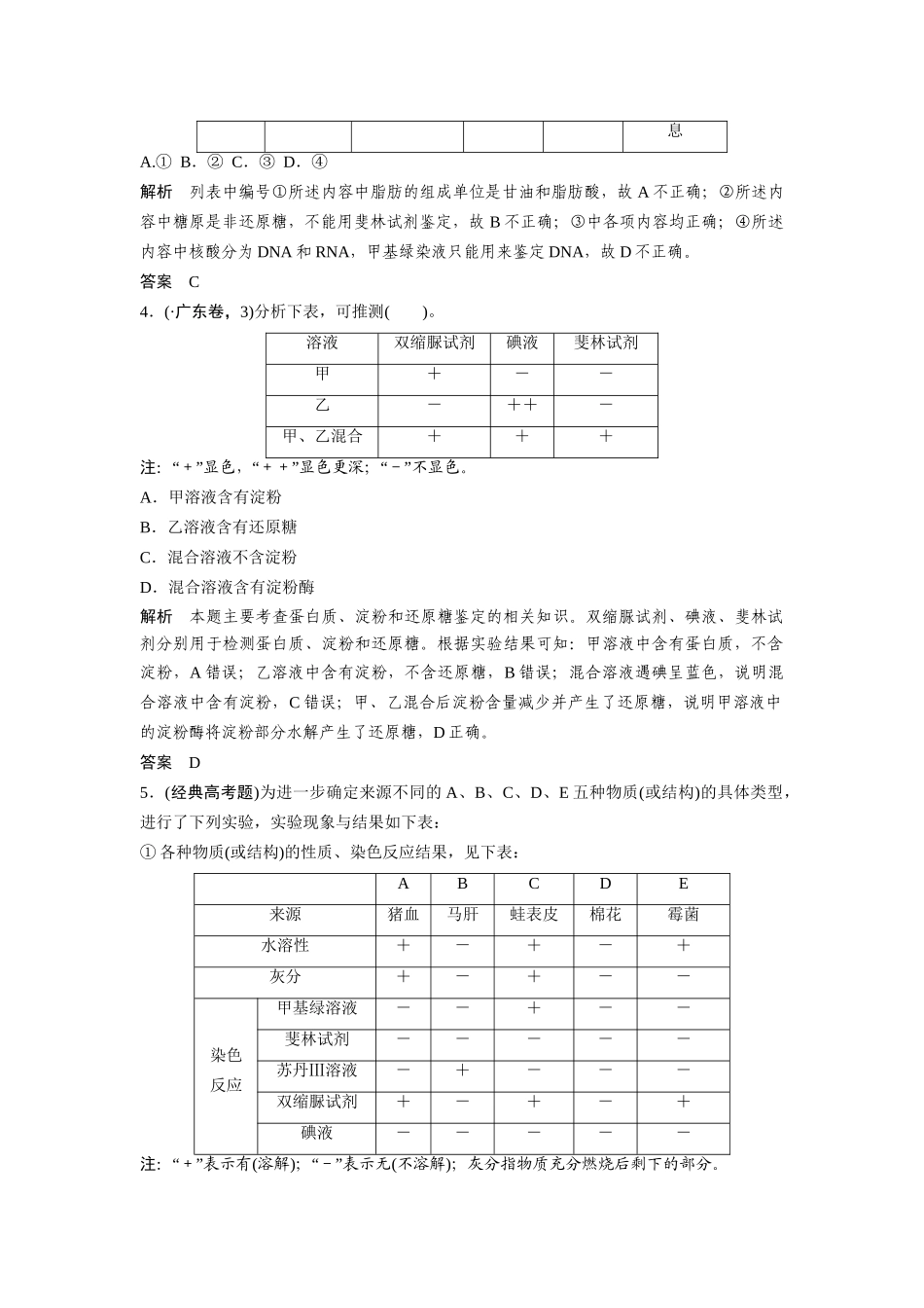 高考生物总复习 基础知识 1-1-2 组成细胞的元素及无机化合物 真题演练提升考能 新人教版必修1_第2页