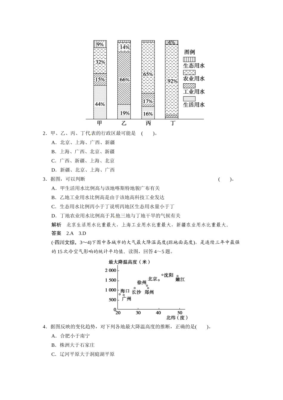 高考地理一轮总复习 第十四单元 第1讲 中国地理概况配套试题（含解析）鲁教版_第2页