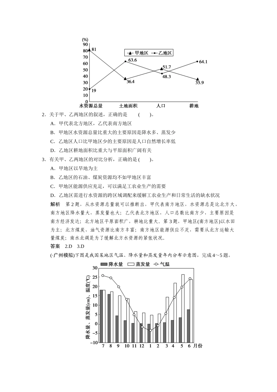 高考地理一轮总复习 第十四单元 第2讲 中国地理分区配套试题（含解析）鲁教版_第2页